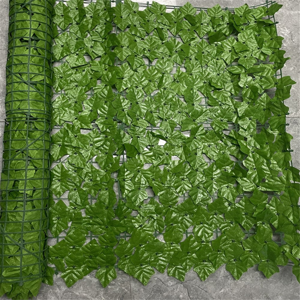 0.5m x 0.5m Light-Colored Faux Grape Leaf Artificial Hedge Fence Panel Garden Yard Plant Barrier