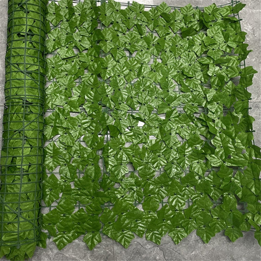 0.5m x 0.5m Light-Colored Faux Grape Leaf Artificial Hedge Fence Panel Garden Yard Plant Barrier