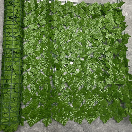0.5m x 3m Light-Colored Faux Grape Leaf Artificial Hedge Fence Panel Garden Yard Plant Barrier