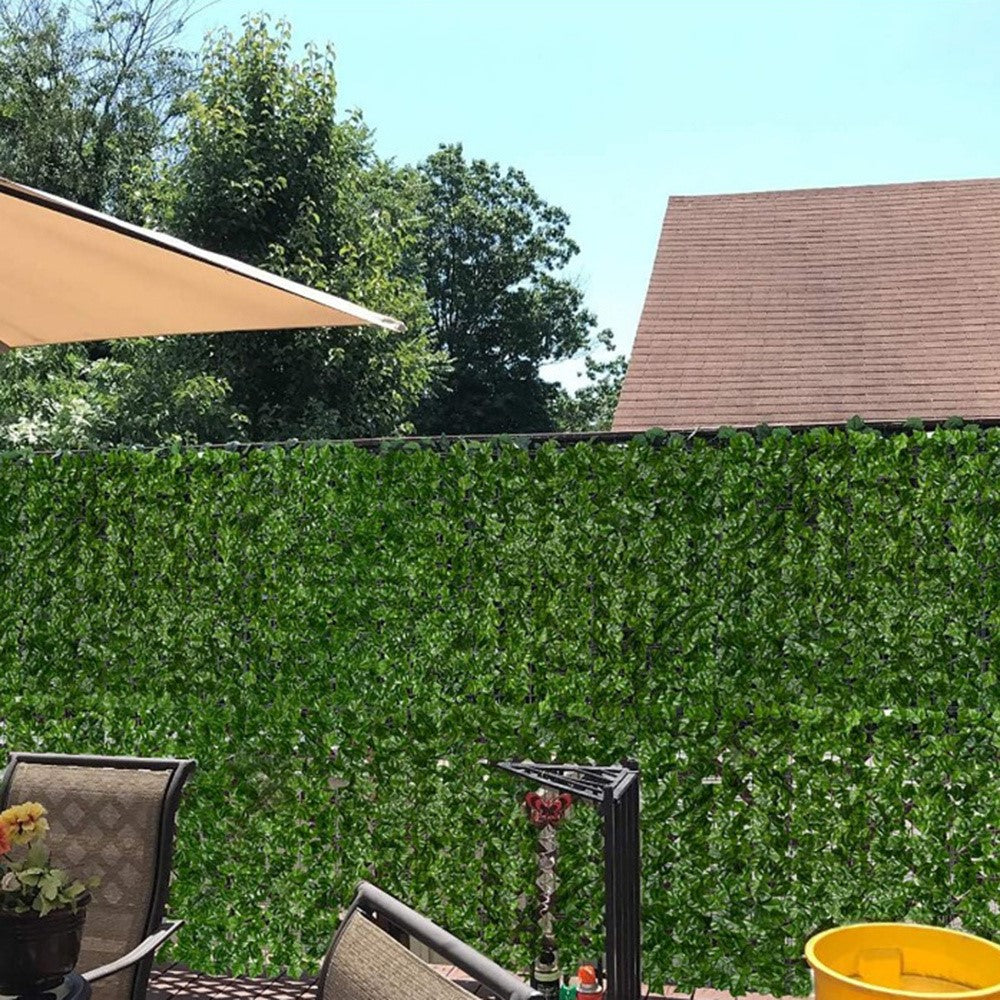 1 x 1m Light Grape Leaf Artificial Hedge Green Leaf Privacy Screen Faux Plant Fence Outdoor Indoor Decor