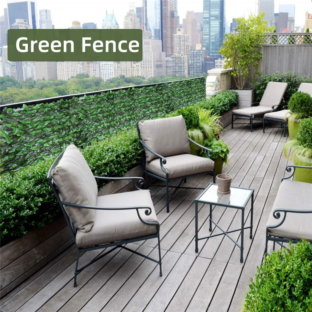 1 x 1m Light Grape Leaf Artificial Hedge Green Leaf Privacy Screen Faux Plant Fence Outdoor Indoor Decor