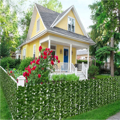 1 x 1m Light Grape Leaf Artificial Hedge Green Leaf Privacy Screen Faux Plant Fence Outdoor Indoor Decor