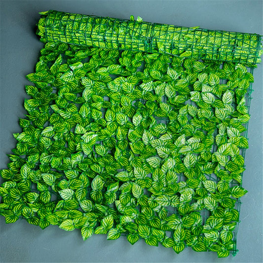 Privacy Fence Wall Screen 0.5 x 0.5m Artificial Hedges Fence with Faux Watermelon Leaf for Garden Balcony Decoration