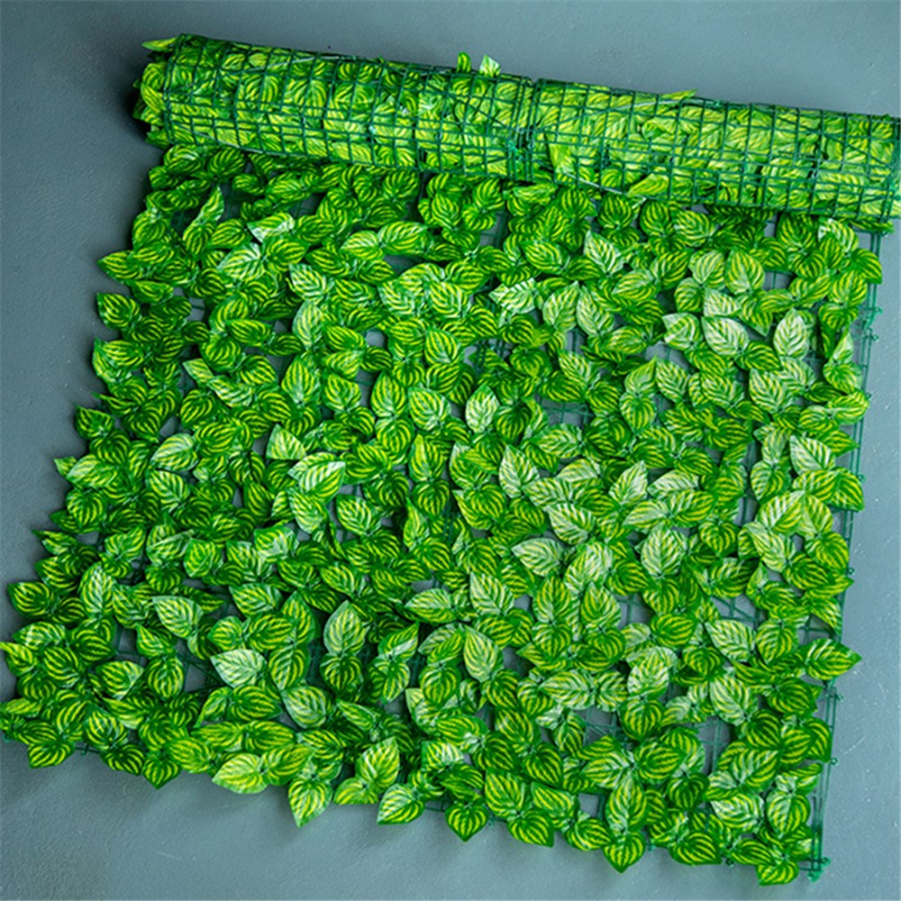 Privacy Fence Wall Screen 0.5 x 1m Artificial Hedges Fence with Faux Watermelon Leaf for Garden Balcony Decoration
