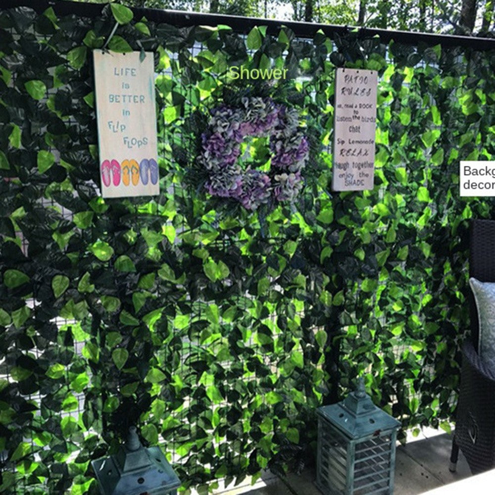 Artificial Leaf Privacy Fence 1m x 1m Faux Leaf Hedge Fence Wall Screen for Garden Balcony Decoration
