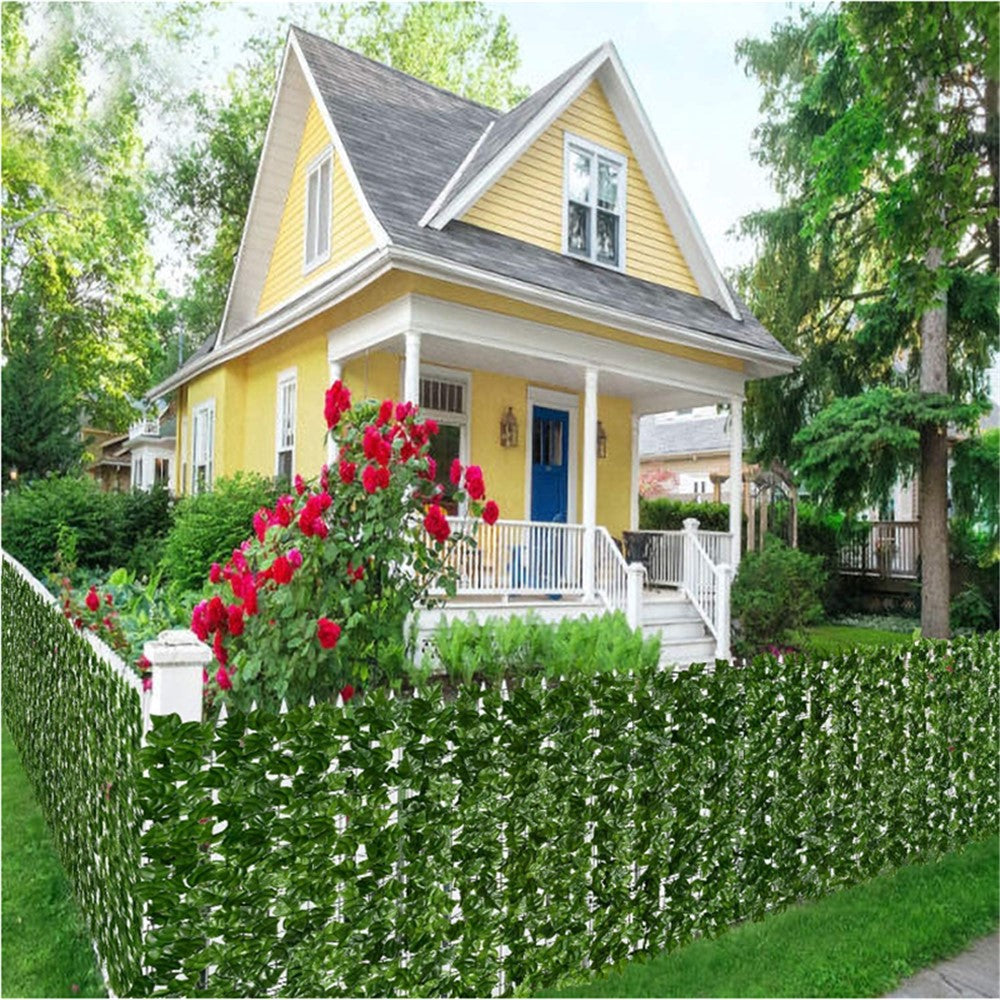 0.5 x 0.5m Green Perilla Leaf Artificial Hedge Privacy Screen Faux Leaf Fence Garden Balcony Decor