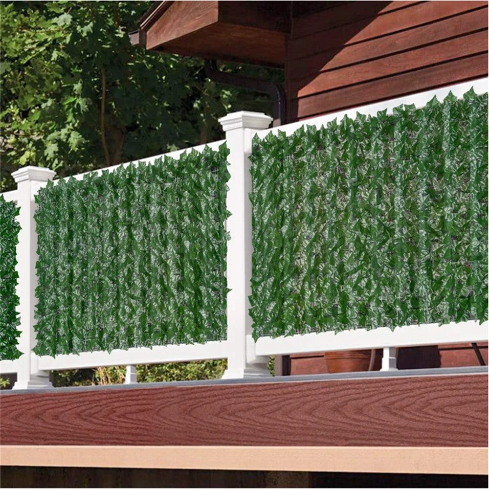 0.5 x 1m Green Perilla Leaf Artificial Hedge Privacy Screen Faux Leaf Fence Garden Balcony Decor