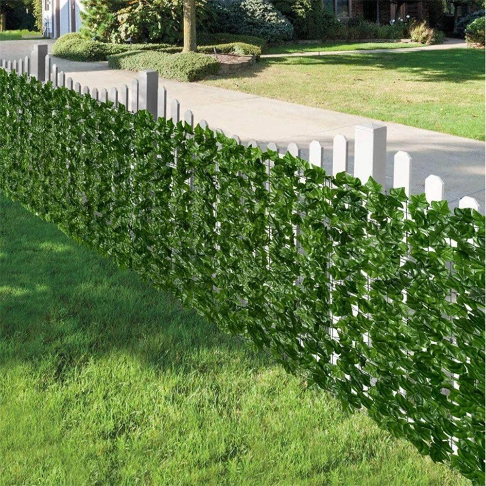 0.5 x 0.5m Faux Apple Leaf Artificial Hedge Privacy Screen Fence Panel Realistic Green Plant Barrier