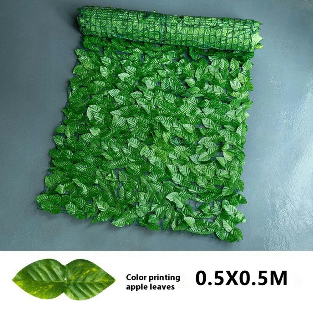 0.5 x 0.5m Faux Apple Leaf Artificial Hedge Privacy Screen Fence Panel Realistic Green Plant Barrier