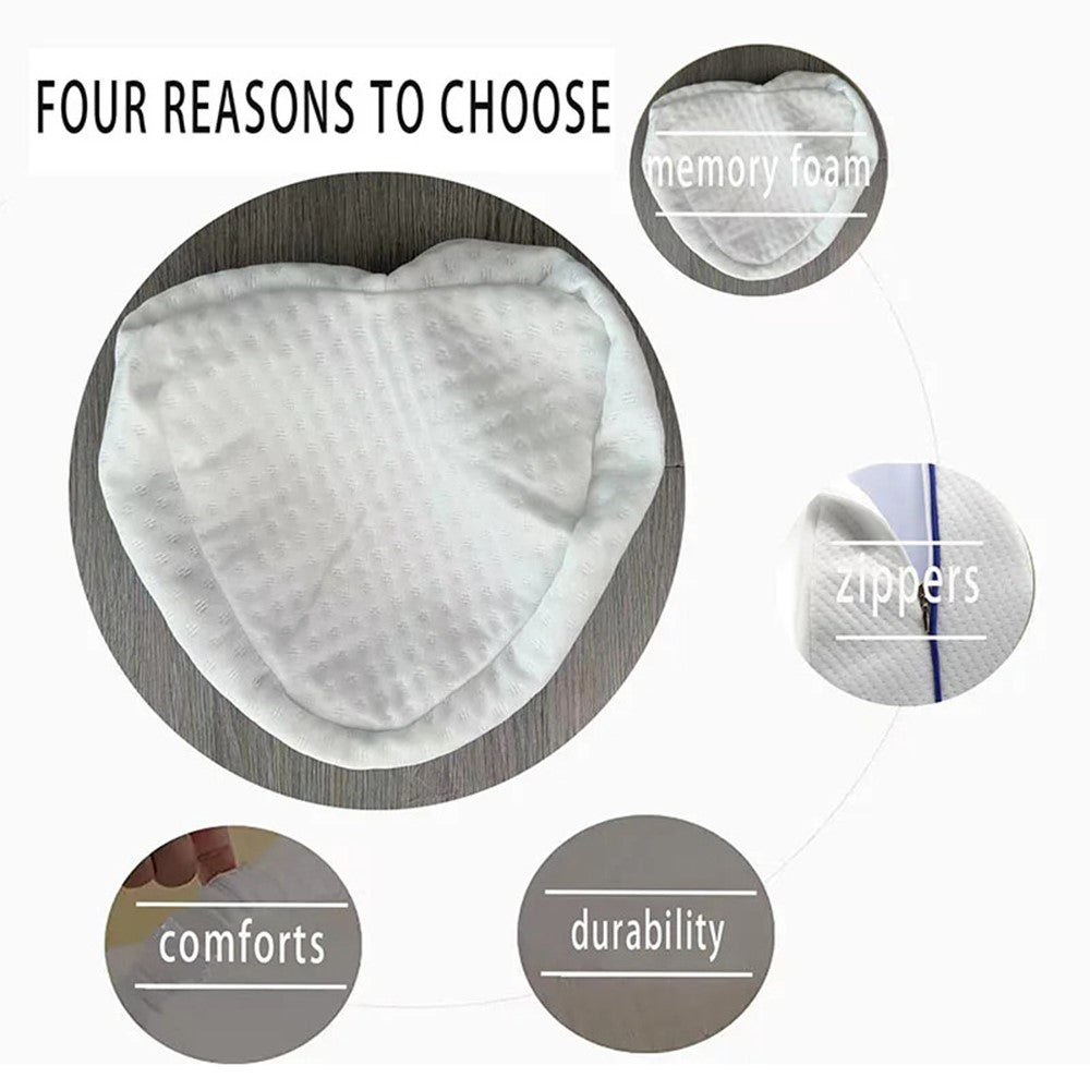 Memory Foam Leg Pillow Heart Shaped Knee Cushion Orthopedic Support for Side Sleepers