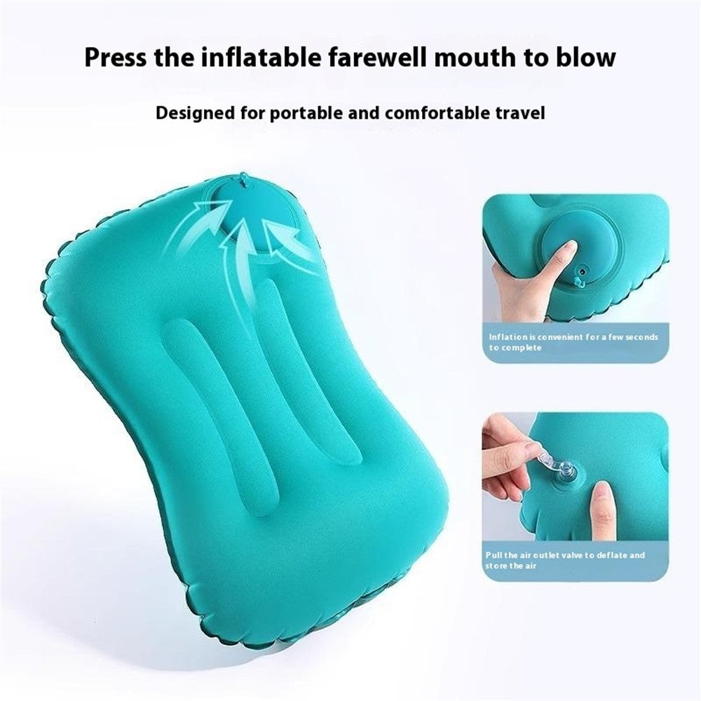 Inflatable Pillow Lumbar Support for Office / Travel / Home Milk Silk Portable Nap Cushion