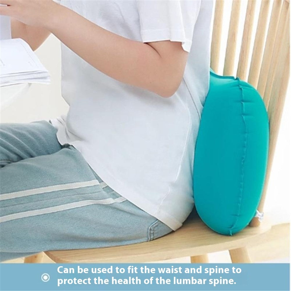 Inflatable Pillow Lumbar Support for Office / Travel / Home Milk Silk Portable Nap Cushion