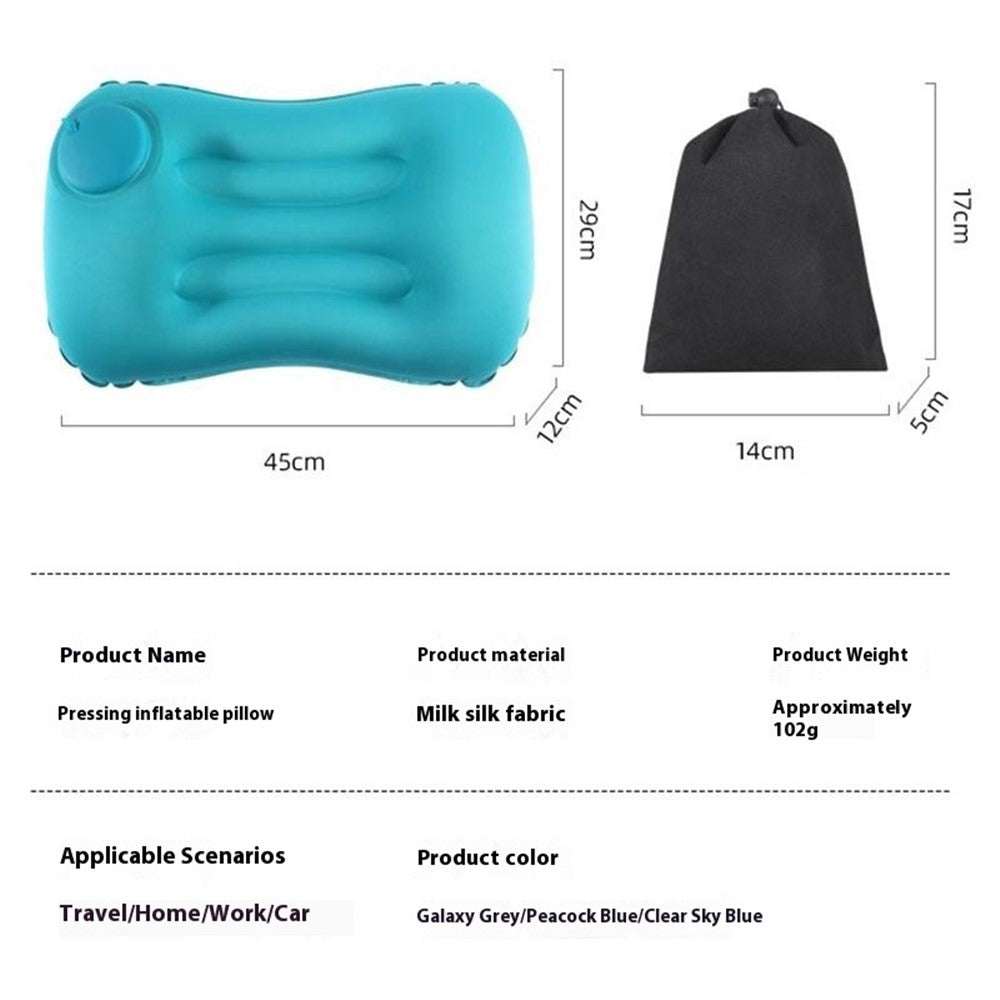 Inflatable Pillow Lumbar Support for Office / Travel / Home Milk Silk Portable Nap Cushion