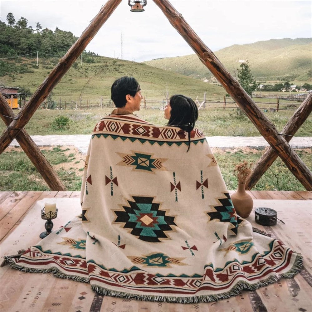 90x180cm Picnic Blanket Thick Moisture-Proof Bohemian Ground Mat for Outdoor Camping Beach