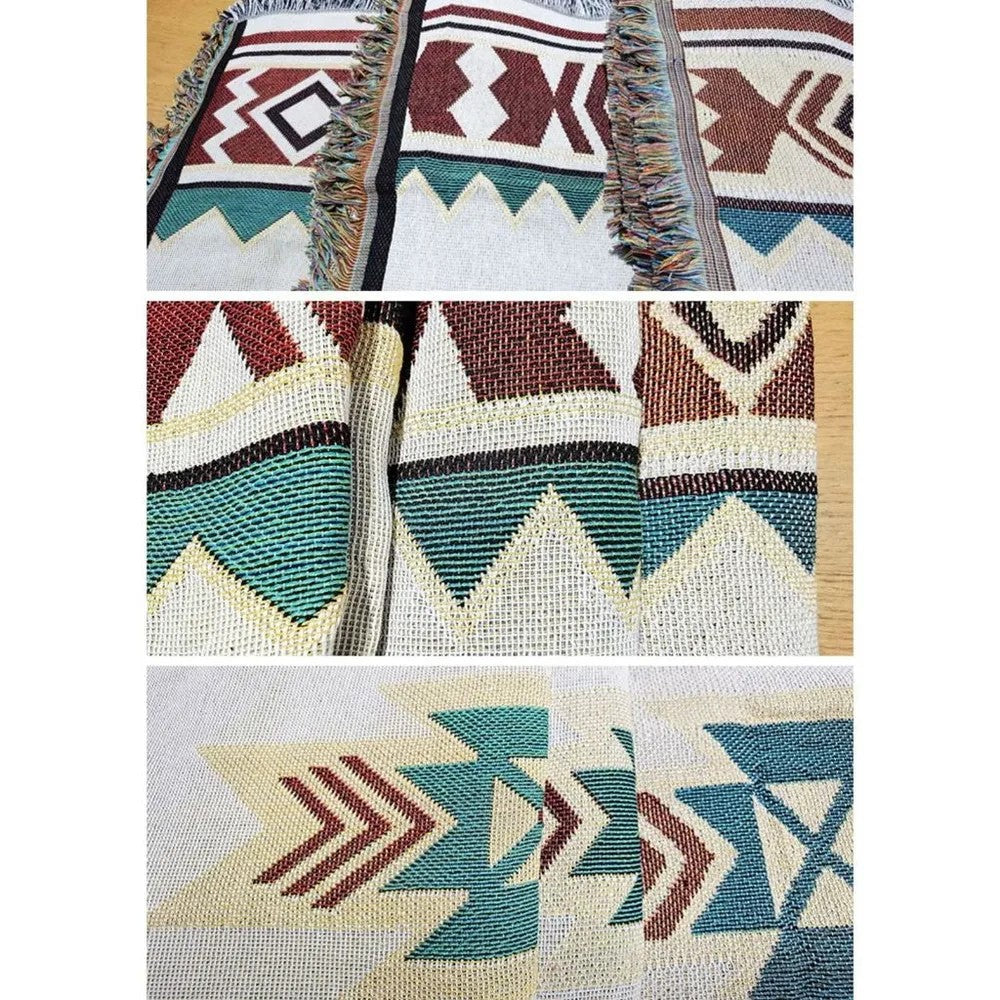 130x180cm Picnic Blanket Thick Moisture-Proof Bohemian Ground Mat for Outdoor Camping Beach