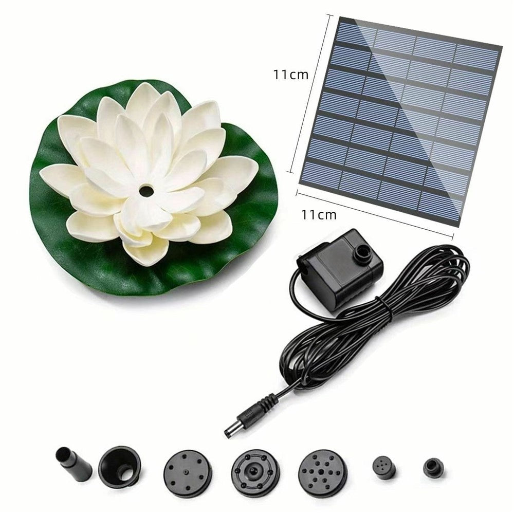 Solar Powered Floating Fountain For Outdoor Water Features Garden Pond Decorative Lotus Leaf Flower Design