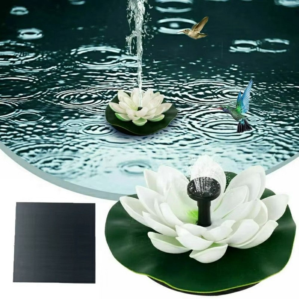 Solar Powered Floating Fountain For Outdoor Water Features Garden Pond Decorative Lotus Leaf Flower Design