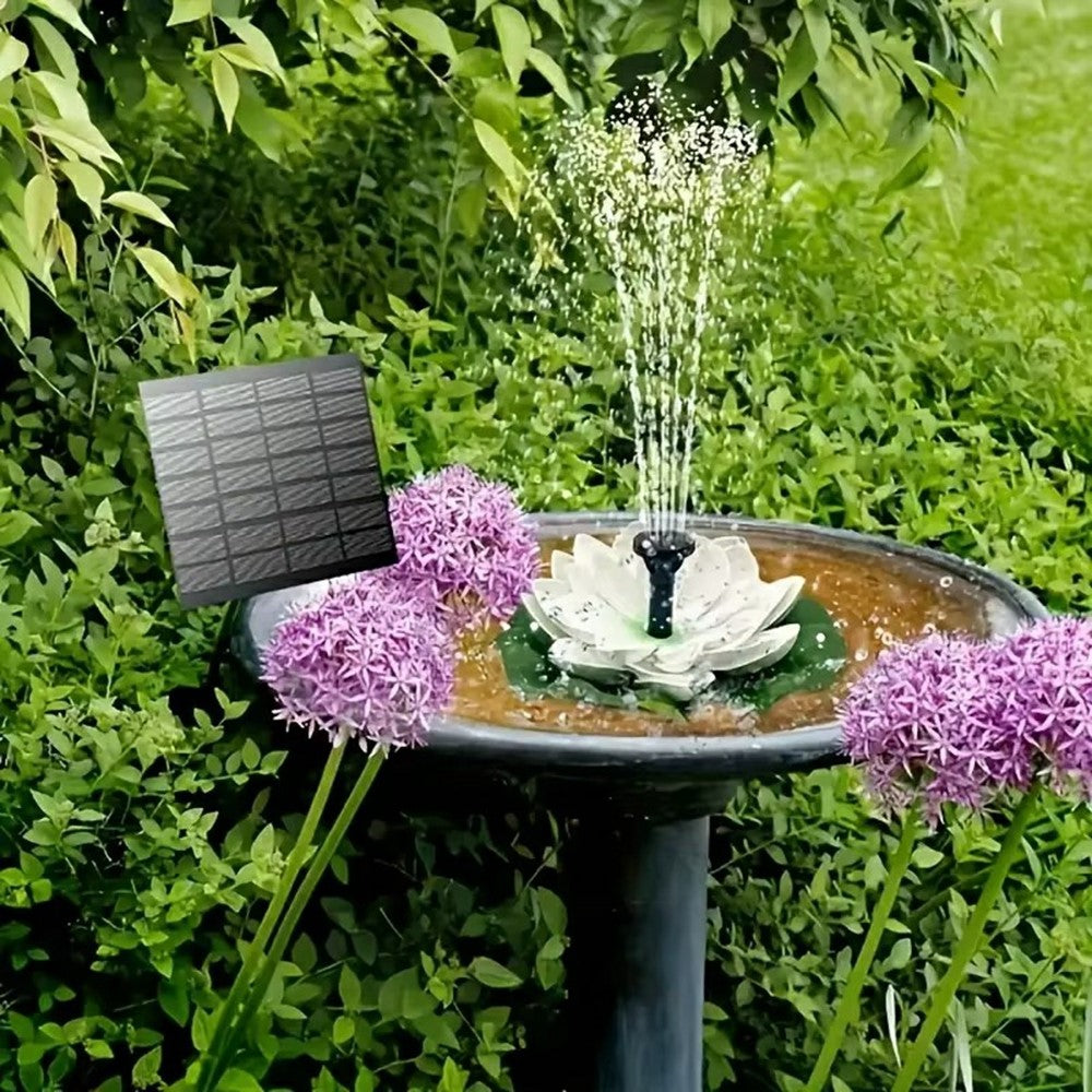 Solar Powered Floating Fountain For Outdoor Water Features Garden Pond Decorative Lotus Leaf Flower Design