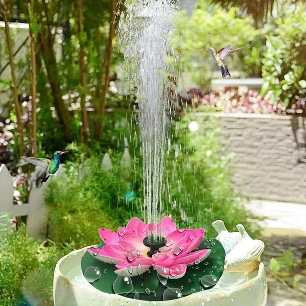 Solar Powered Floating Fountain For Outdoor Water Features Garden Pond Decorative Lotus Leaf Flower Design
