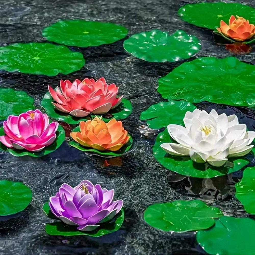Solar Powered Floating Fountain For Outdoor Water Features Garden Pond Decorative Lotus Leaf Flower Design