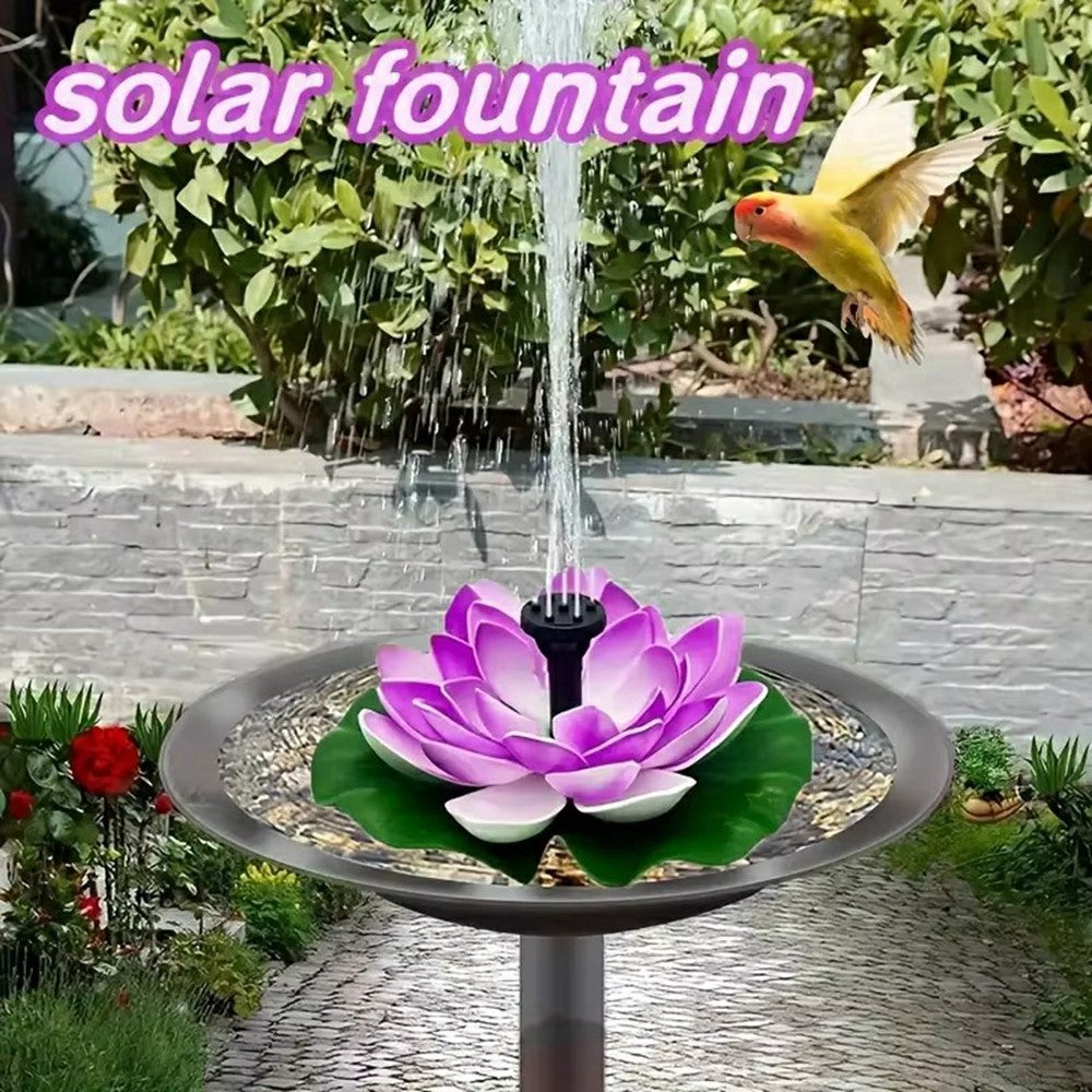 Solar Powered Floating Fountain For Outdoor Water Features Garden Pond Decorative Lotus Leaf Flower Design