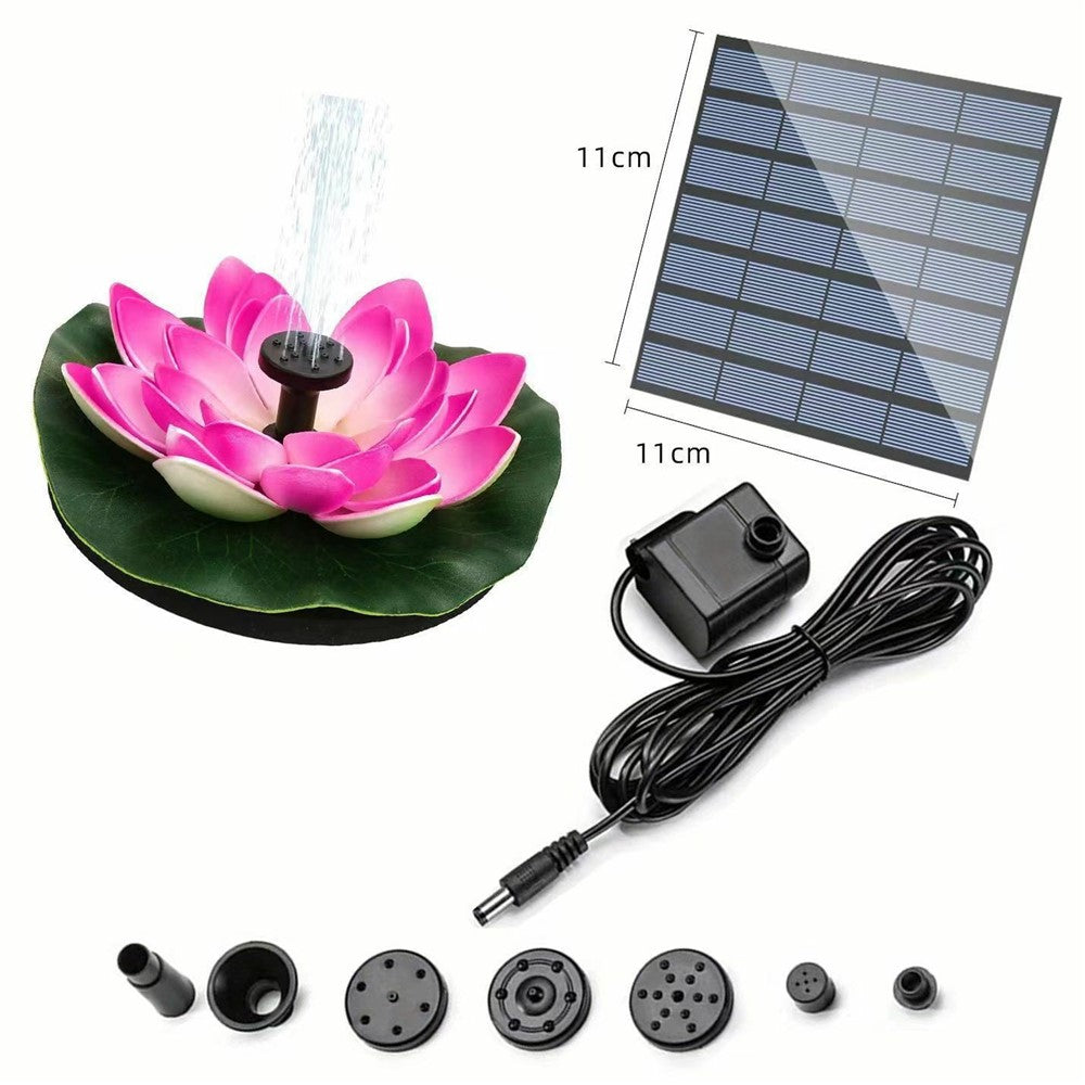 Solar Powered Floating Fountain For Outdoor Water Features Garden Pond Decorative Lotus Leaf Flower Design