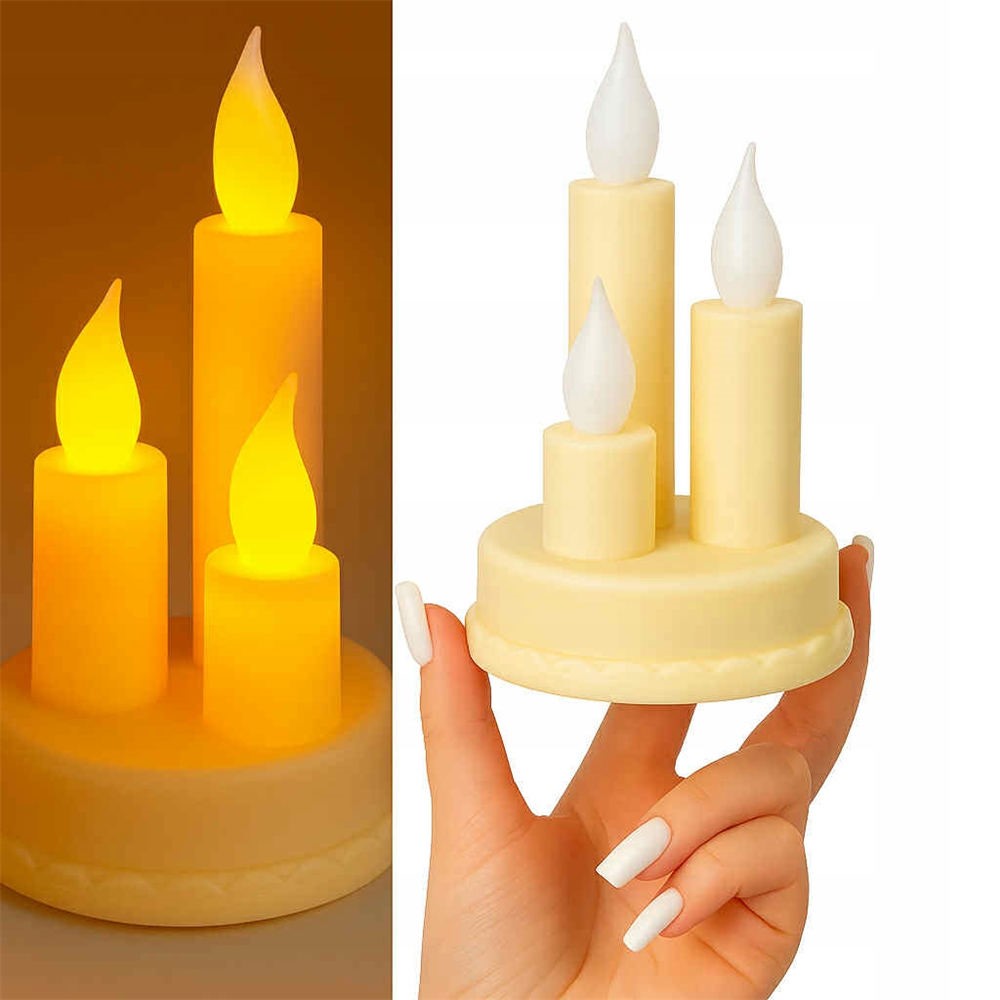 Electroplating LED Electronic Candle Light Rechargeable Flameless Candle Long Lasting for Party Home Decor