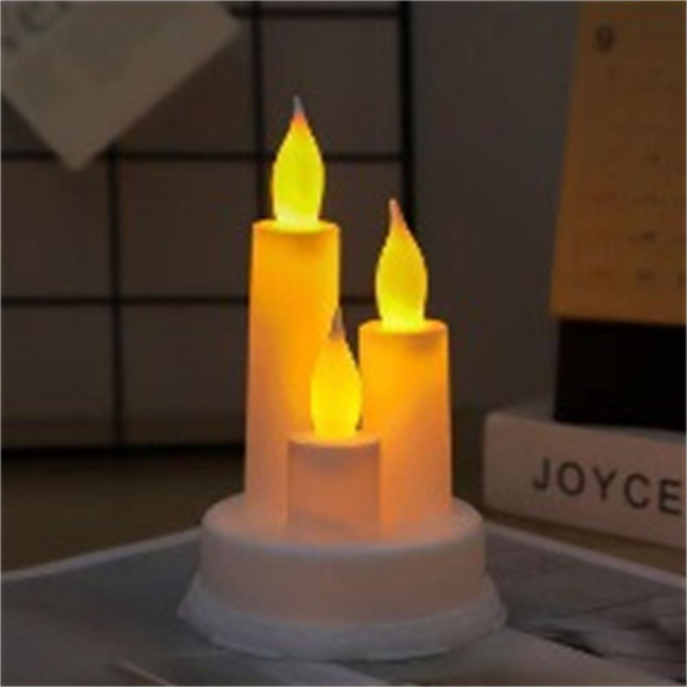 Electroplating LED Electronic Candle Light Rechargeable Flameless Candle Long Lasting for Party Home Decor