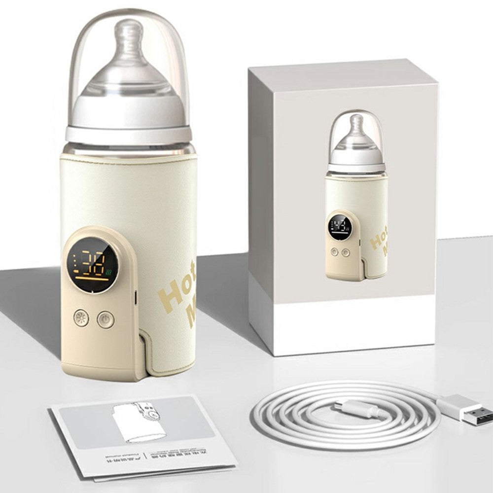 6000mAh Battery Operated Baby Bottle Warmer 360° Wrapping Heating Portable Thermostatic Bottle Sleeve with 18W USB / Type-C Fast Charge