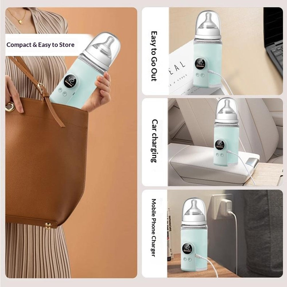K7 Smart Constant Temperature Bottle Warmer USB Plug-in Baby Bottle Heater with 360° Full Wrapping Fast Heating Bottle Insulation Sleeve