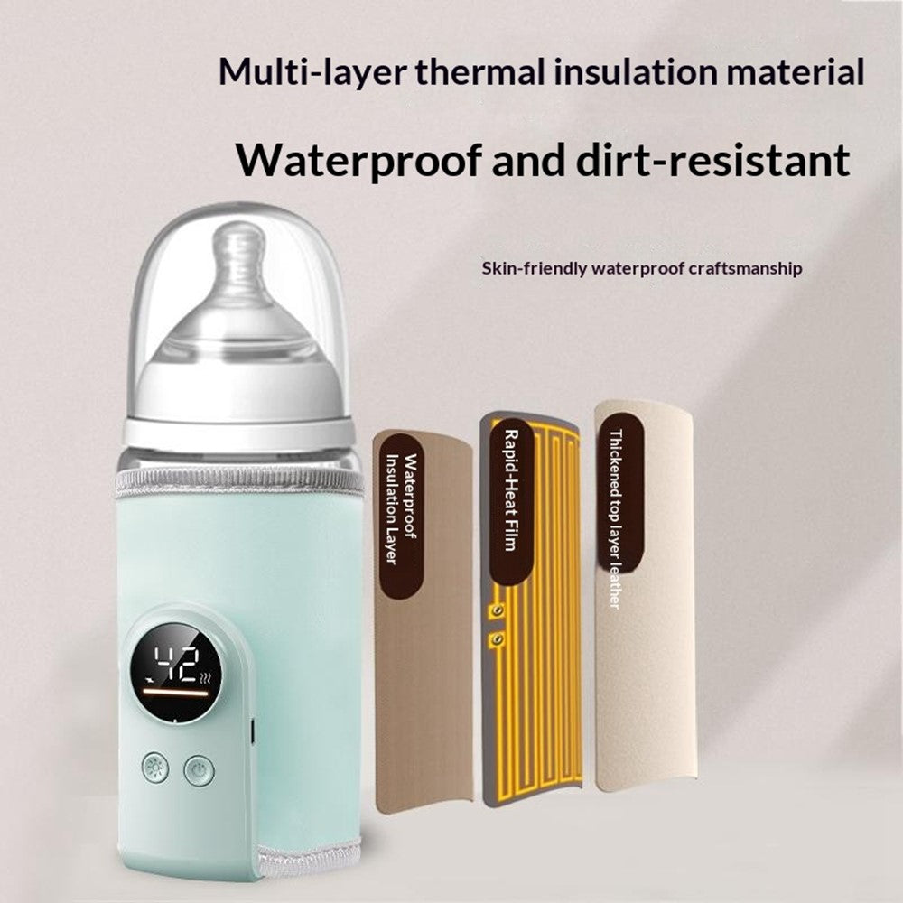 K7 Smart Constant Temperature Bottle Warmer USB Plug-in Baby Bottle Heater with 360° Full Wrapping Fast Heating Bottle Insulation Sleeve