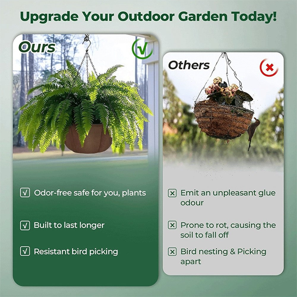 3Pcs 10 inch Outdoor Hanging Plant Pot Breathable Drainage Hanging Basket with Chain for Balcony Decoration