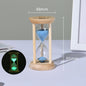 Time Hourglass 1 Minute Sand Timer Luminous Design Engraved Wooden Base Desktop Decoration