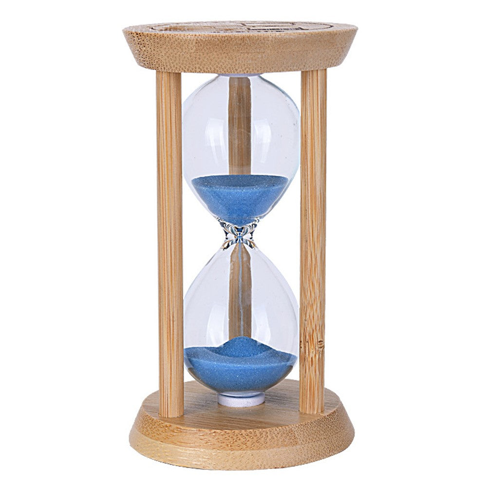 Time Hourglass 1 Minute Sand Timer Luminous Design Engraved Wooden Base Desktop Decoration