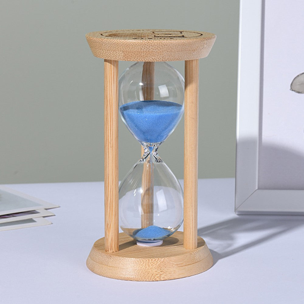 Time Hourglass 1 Minute Sand Timer Luminous Design Engraved Wooden Base Desktop Decoration
