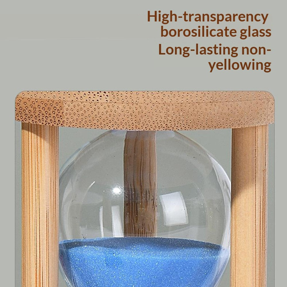 Time Hourglass 1 Minute Sand Timer Luminous Design Engraved Wooden Base Desktop Decoration