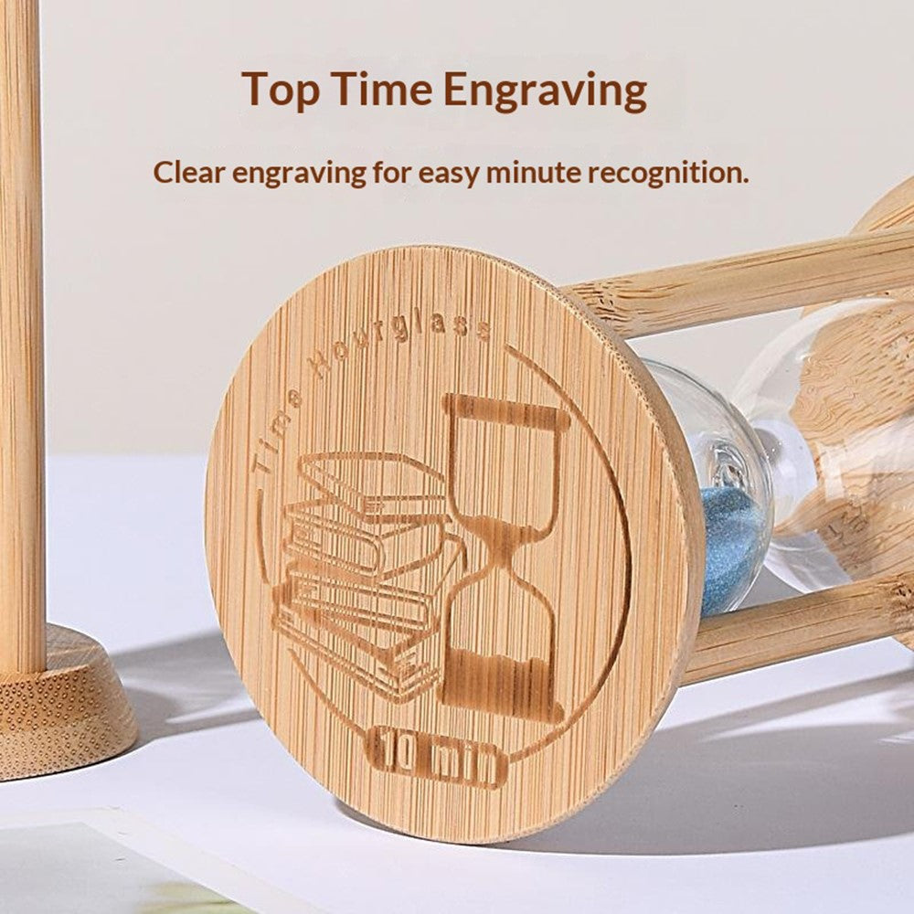 Time Hourglass 1 Minute Sand Timer Luminous Design Engraved Wooden Base Desktop Decoration