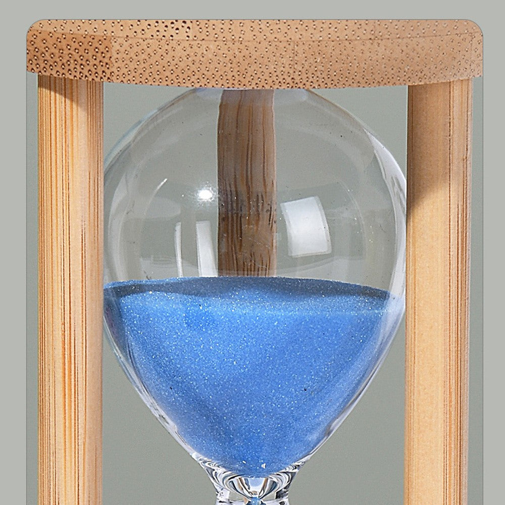 Time Hourglass 10 Minutes Sand Timer Luminous Design Engraved Wooden Base Desktop Decoration