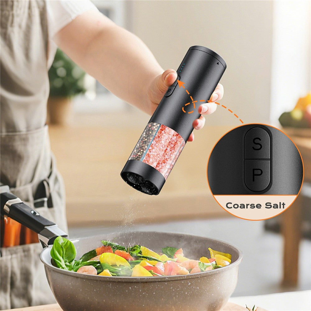 Elektrische 2in1 Salz- & Pfeffermühle – USB-wiederaufladbar, Mahlgrad verstellbar