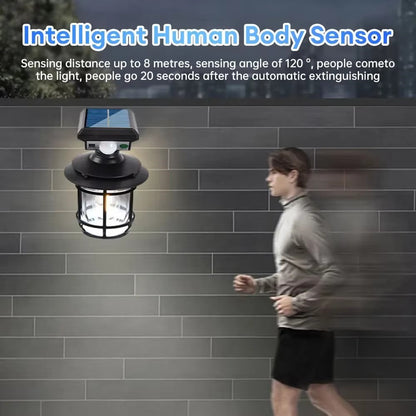 Solar Wall Light Outdoor Waterproof Motion Sensor LED Light with Intelligent Control Three Lighting Modes