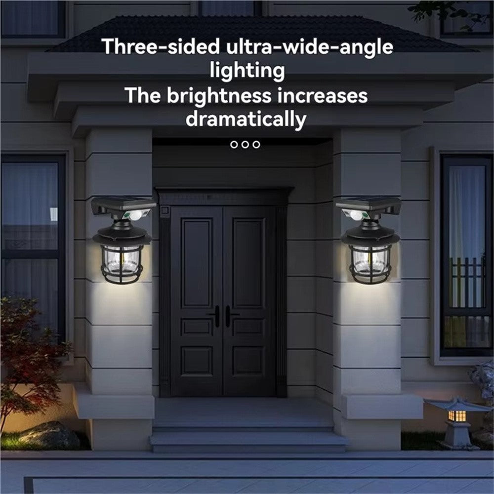 Solar Wall Light Outdoor Waterproof Motion Sensor LED Light with Intelligent Control Three Lighting Modes