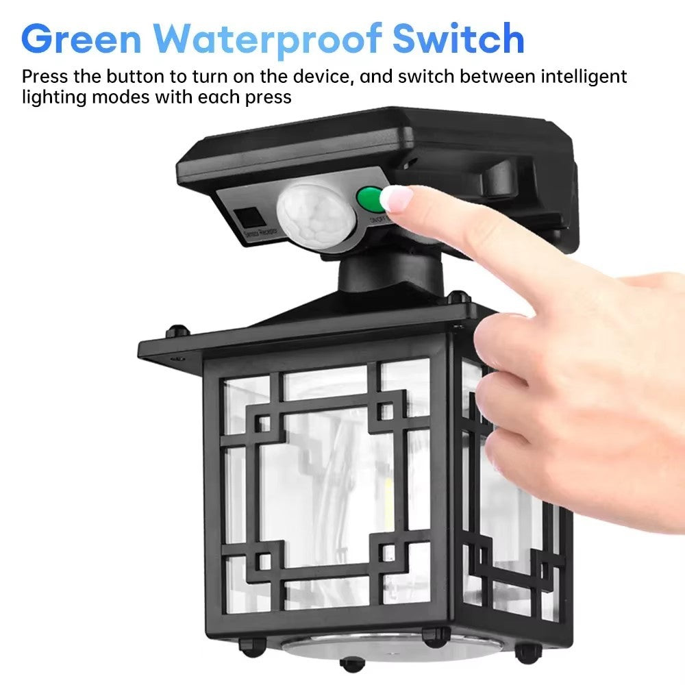 Solar Wall Light Outdoor Waterproof Motion Sensor LED Light with Intelligent Control Three Lighting Modes