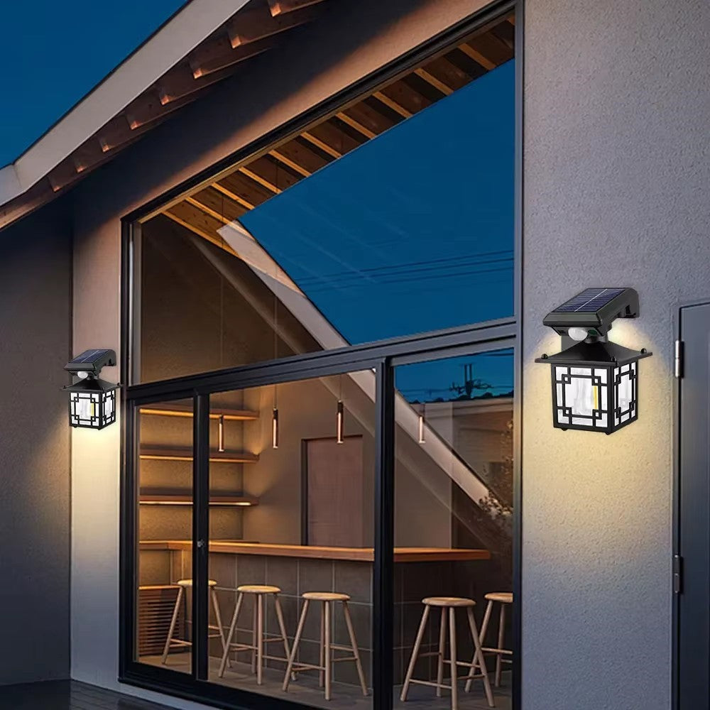 Solar Wall Light Outdoor Waterproof Motion Sensor LED Light with Intelligent Control Three Lighting Modes