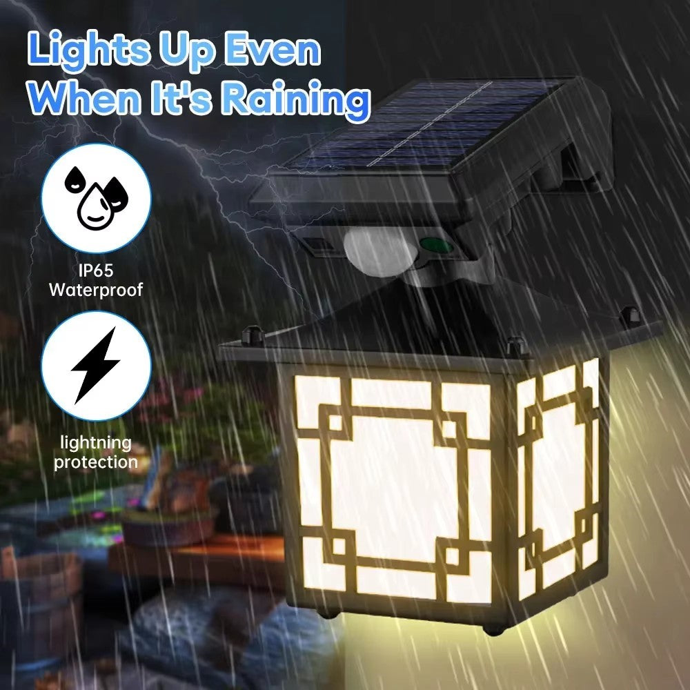Solar Wall Light Outdoor Waterproof Motion Sensor LED Light with Intelligent Control Three Lighting Modes