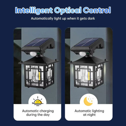Solar Wall Light Outdoor Waterproof Motion Sensor LED Light with Intelligent Control Three Lighting Modes