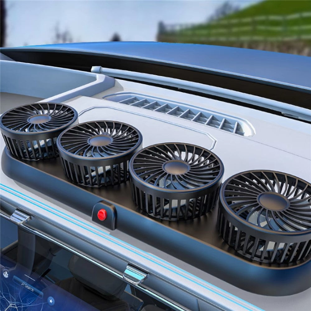 4-Kopf Kühlventilator für Autos – 360° Rotation & schnelles Kühlen