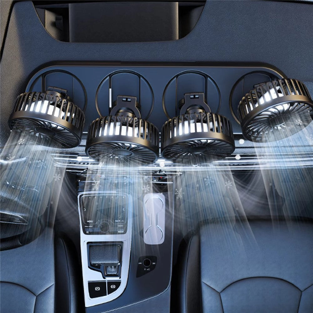 4-Kopf Kühlventilator für Autos – 360° Rotation & schnelles Kühlen