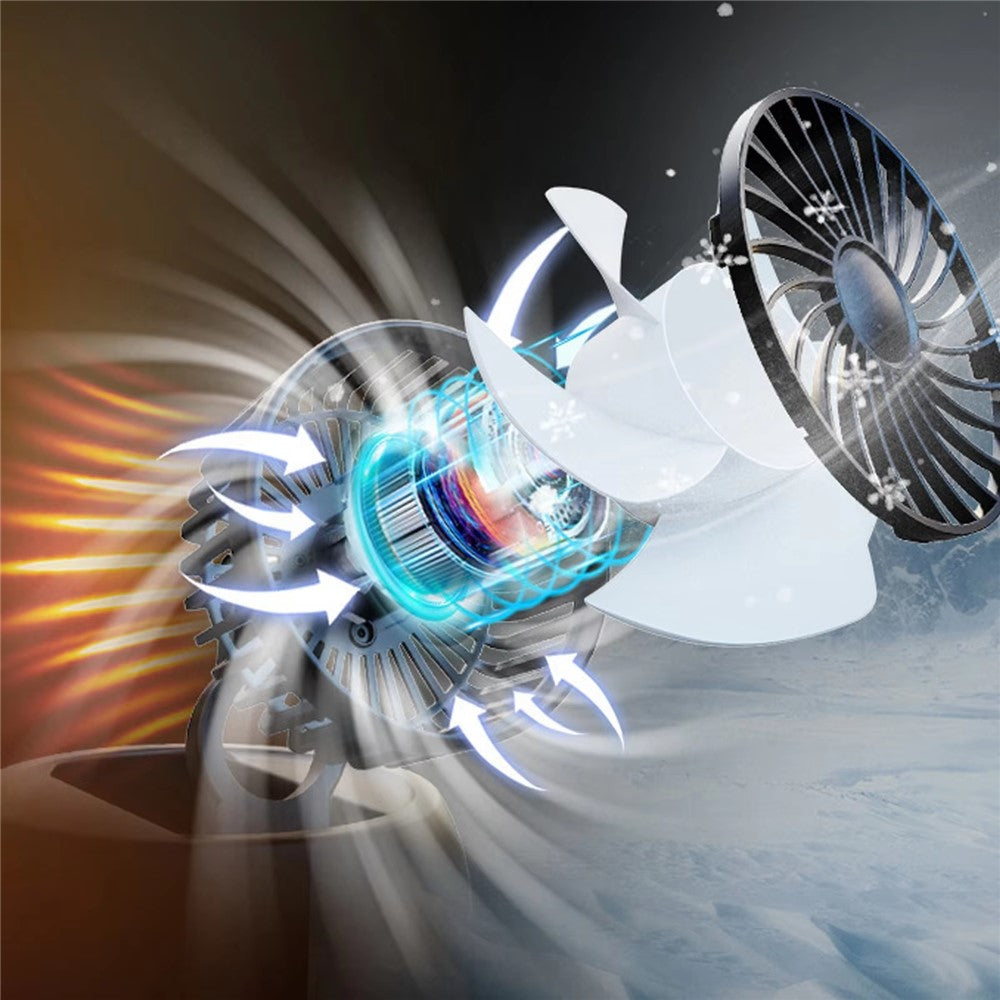 4-Kopf Kühlventilator für Autos – 360° Rotation & schnelles Kühlen