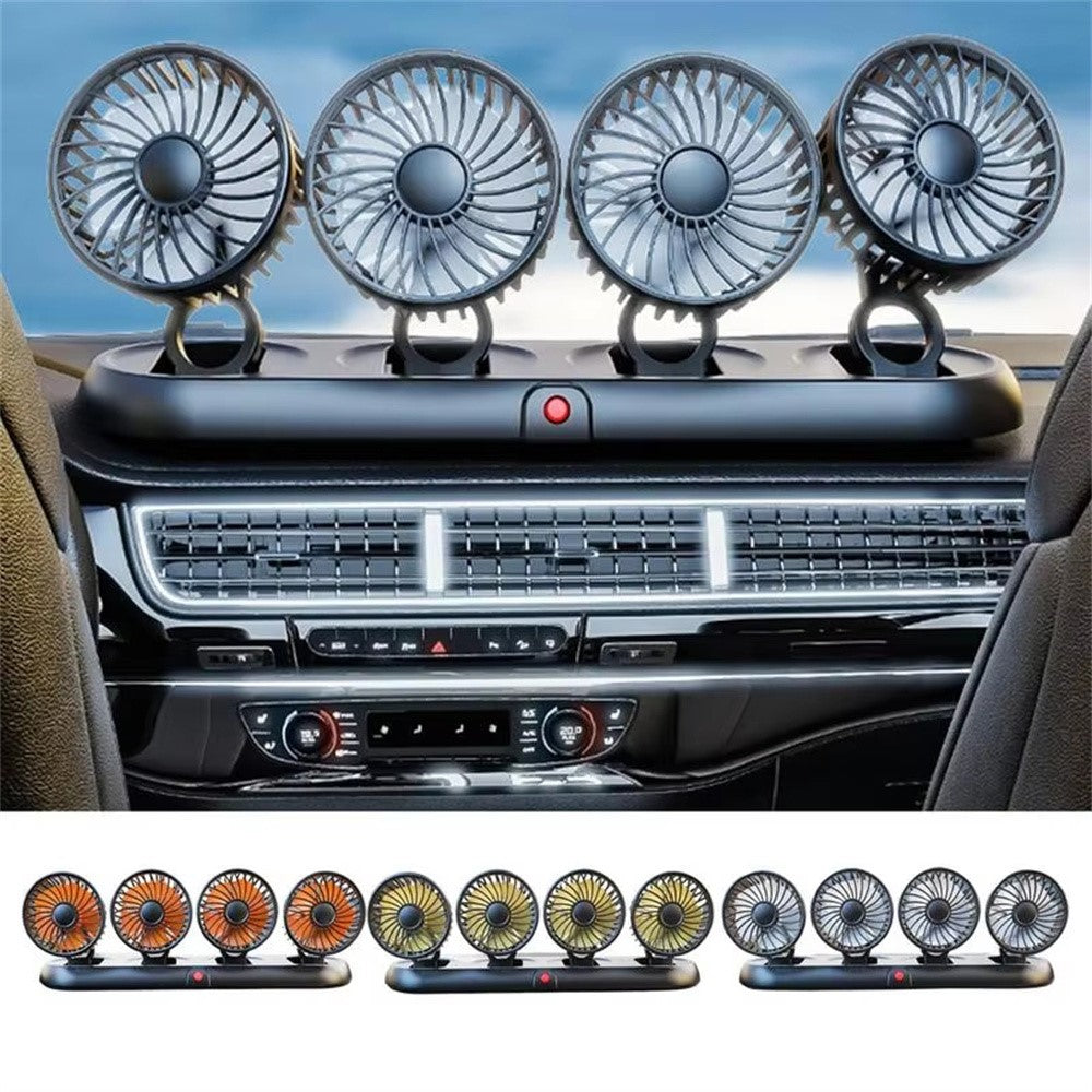 4-Kopf Kühlventilator für Autos – 360° Rotation & schnelles Kühlen