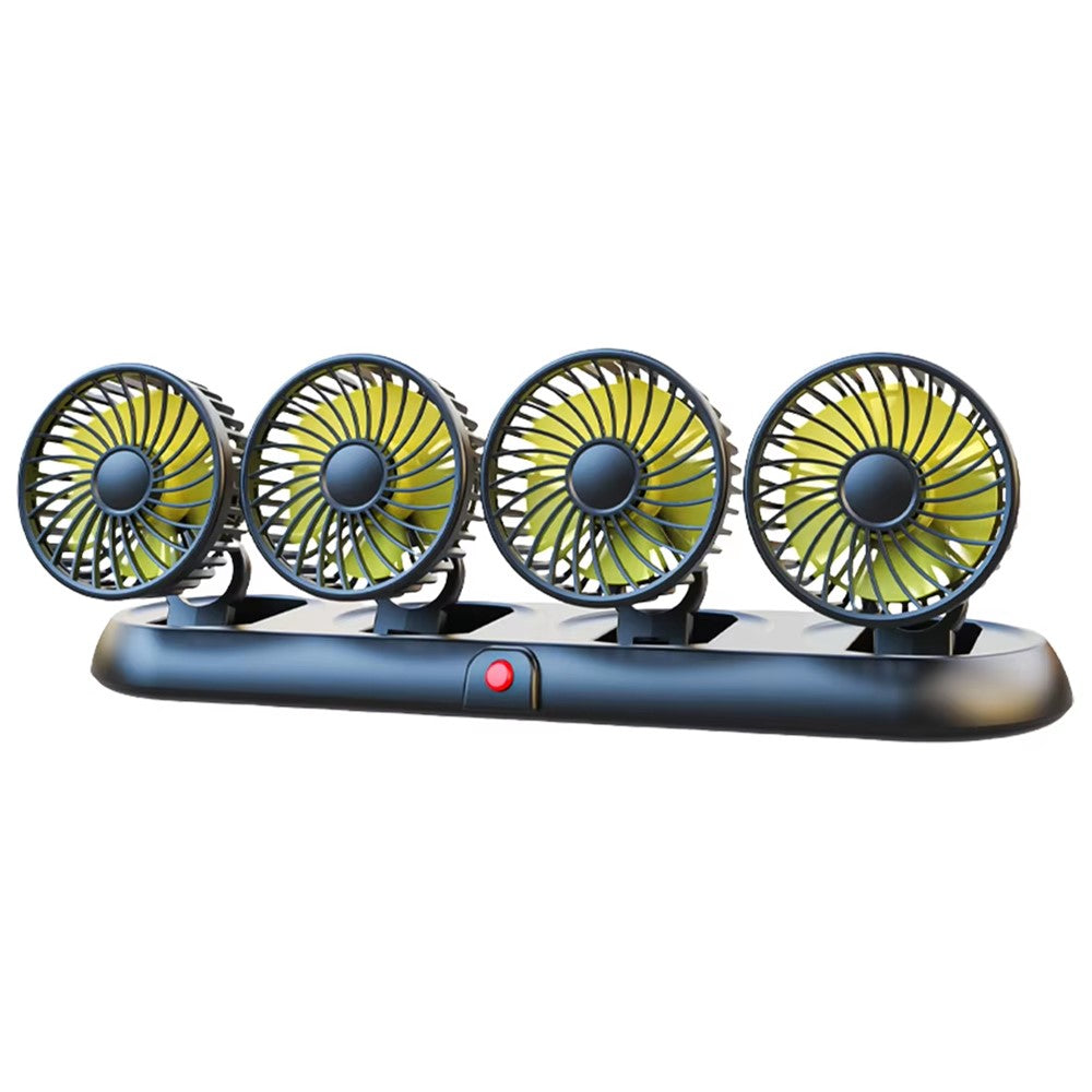 4-Kopf Kühlventilator für Autos – 360° Rotation & schnelles Kühlen